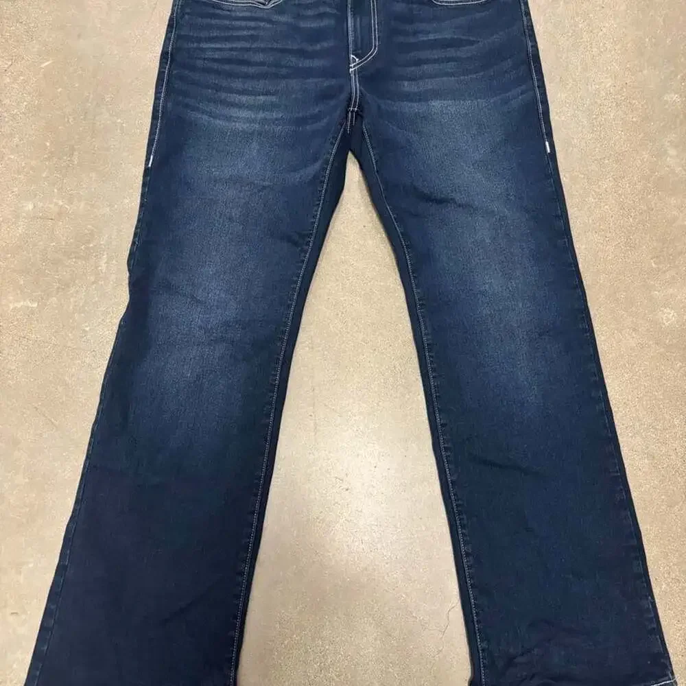 True Religion Billy Relaxed Bootcut Jeans 36x31 Dark Blue Denim